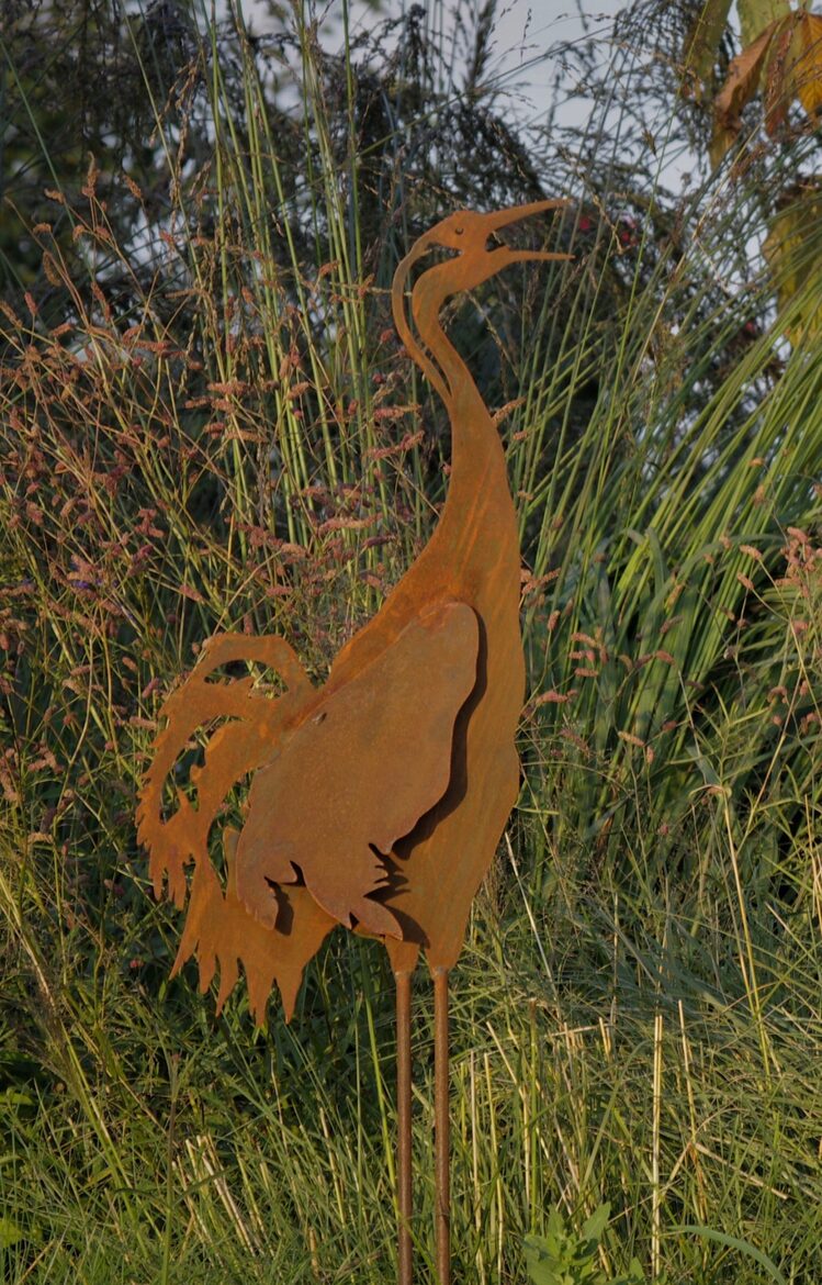 Gervė - dekoracija iš sendinto metalo 